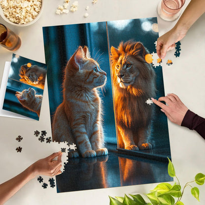 TangMosaic Lionhearted Cat Jigsaw Puzzle, 1000 Piece Puzzle for Adults, Impossible Hard Difficult Challenging Puzzles for Adults 1000 Pieces, Home Decoration Puzzle, Interlock Perfectly No Dust