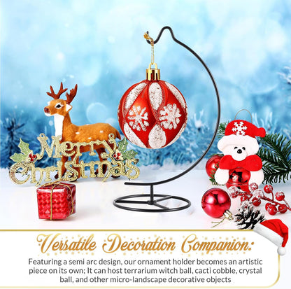 LEYAFADOCO Ornament Display Stand Holder Iron Hanger Air Plant Stand Flower Pot Holder Iron Stand for Hanging Glass Globe Ball ,Christmas Wedding Ornament, Home Office Decor (Mini-Moon)