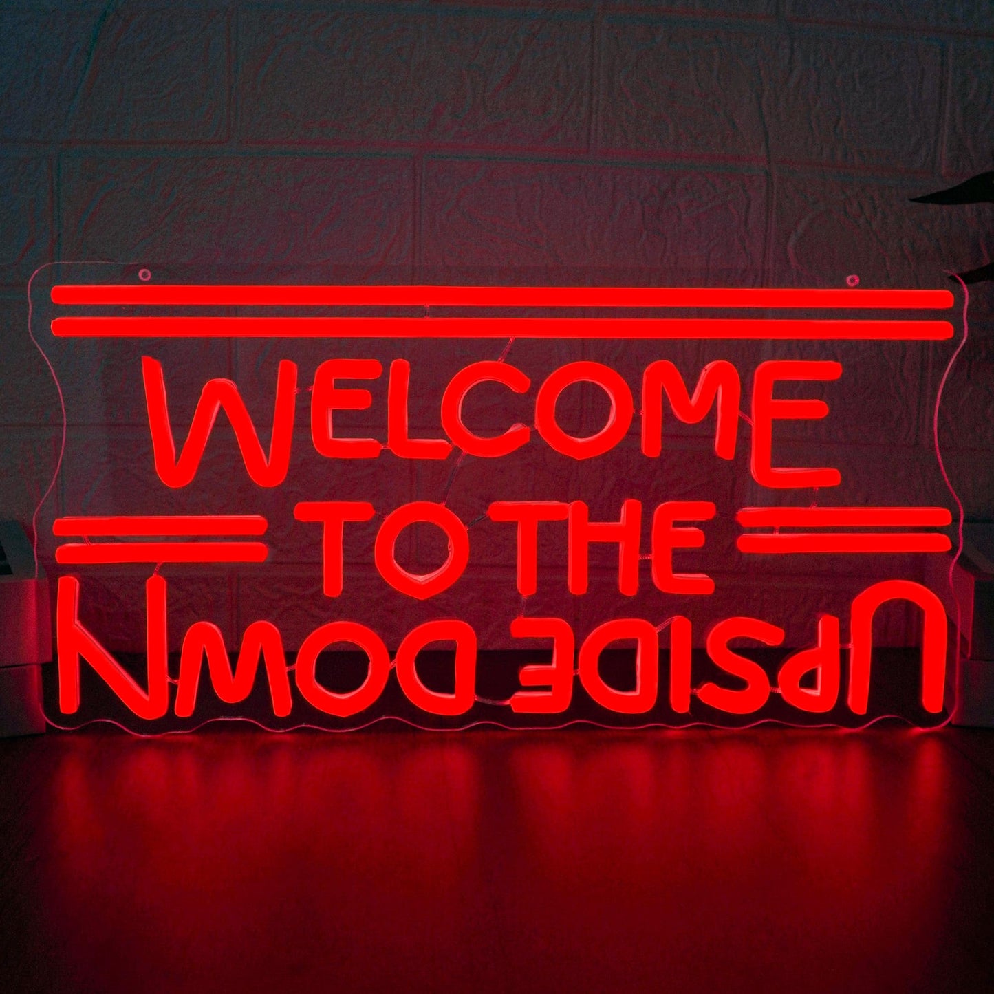 BMLOPZ Welcome To The Upside Down Neon Sign Dimmable Neon Lights for Wall Décor USB Powered LED sign for Bedroom Game Room Man Cave Great Gift for Birthday christmas etc;(16.4 * 8.3 inches)