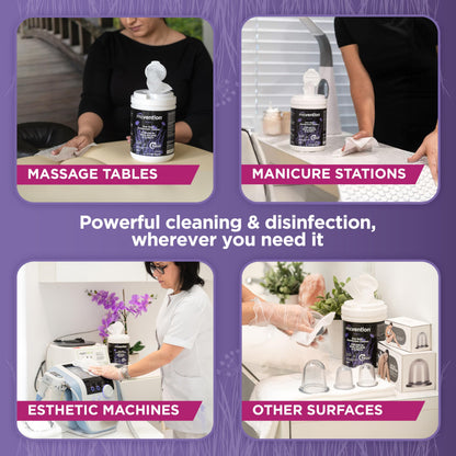 Prevention All Purpose Disinfectant Wipes – Canister of Cleaning Wipes for Salons, Spas, Wellness Centers and Yoga Studios – Hospital Grade Surface Sanitizing – 160 Count