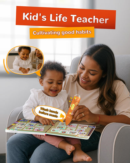 KOKODI Talking Pen Books Sets, Interactive Audio Sound Books Kids Learning Electronic Toys for Toddlers Kids, Autism Sensory Games, Early Educational Gifts Birthday Gifts for Boys Girls Age 2 3 4 5