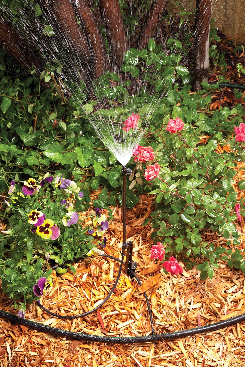 Rain Bird LNDDRIPKIT Drip Irrigation Landscape/Garden Watering Kit with Drippers, Micro-Bubblers, Micro-Sprays