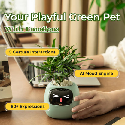 2nd Generation Ivy Smart Planter Pot for Home Plants AI Robor Flower Pot Pet Toy for Children and Family