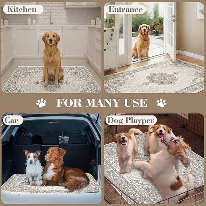 Dogcator Washable Pee Pads for Dogs, 2 Pack Reusable Puppy Training Pads. 36''x48'' Super Absorbent Dog Rugs, Non-Slip and Leakproof Pee Mat for Dogs, Whelping Pads for Crates and Floors