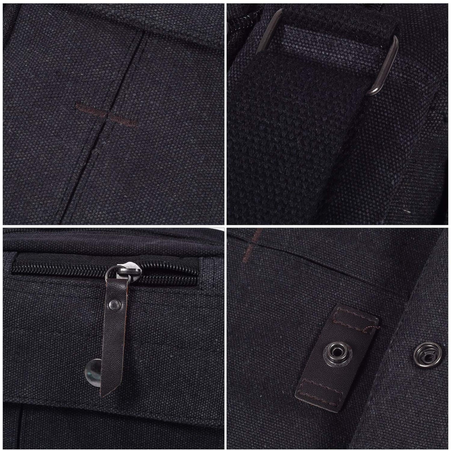 dealcase Canvas Small Messenger Bag for Men Women, Casual Shoulder Bag Chest Bag Travel Carry Bag Multi-pocket Purse