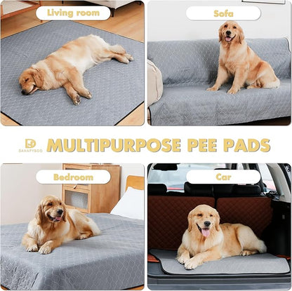 DAHAPYBOO Washable Pee Pads for Dogs 18x24,2 Pack | Reusable Puppy Pads for Dogs Non-Slip Waterproof Pet Training Pads for Crate, Playpen, Bed, Sofa,Whelping Box, Potty Training