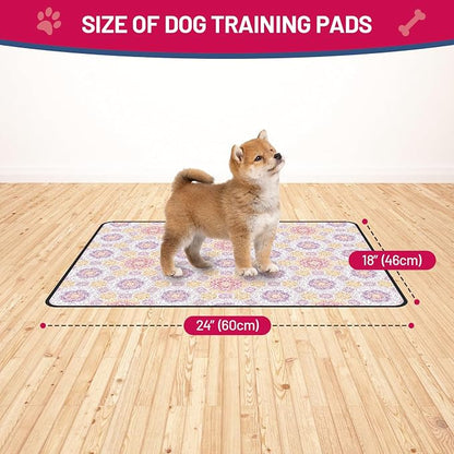Washable Dog Pee Pads - Absorbent Reusable Puppy Training Pads, Waterproof Leak - Proof & Non - Slip for Crate Whelping Potty Training 24x18 (Pack of 2)