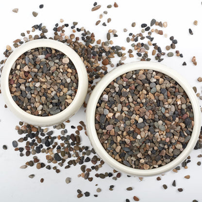 5LB Natural River Rocks, 1/4" Aquarium Gravel, Small Pebbles for Plants, Pea Gravel for Fish Tanks, Decorative Rocks for Gardening, Flower Pots, Vase Fillers, Indoor Fountains (10, Pounds) (5 LBS)