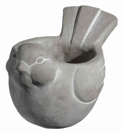 Classic Home and Garden Cement Buddies Animal Planter - Cute Desk Decoration - UV Coated Animal Vase w/Removable Drain Plug - Succulent Planter for Indoor/Outdoor Use (Bird Planter, Natural, Large)