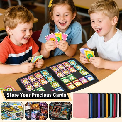 1000+ Pockets Trading Card Binder, 16 Pocket Zipper Binder Card Album, 32 Pack Double-sided Side Loading Non-Ring Card Binder, Card Holder Folders for MTG, TCG, Game Cards & Sports Cards, Yellow