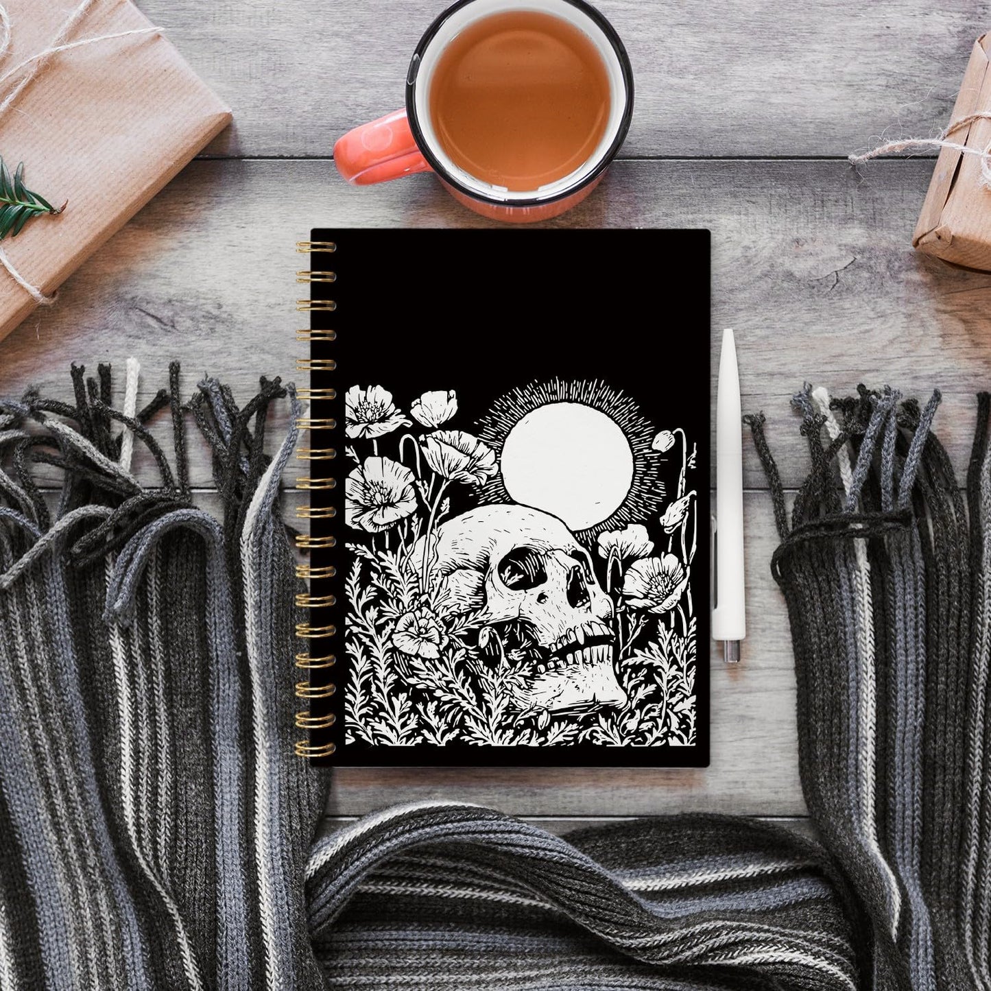 VONTP Goth Skull Spiral Notebook Journal for Office Supplies, 5.5x8.3