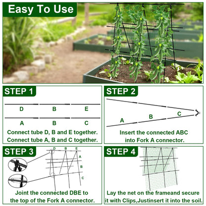 48 x 48 Inch Garden Cucumber Trellis Vegetable Arch Trellis Green Bean Pea Grape Tomato Squash Trellises for Raised Bed Climbing Plants Outdoor