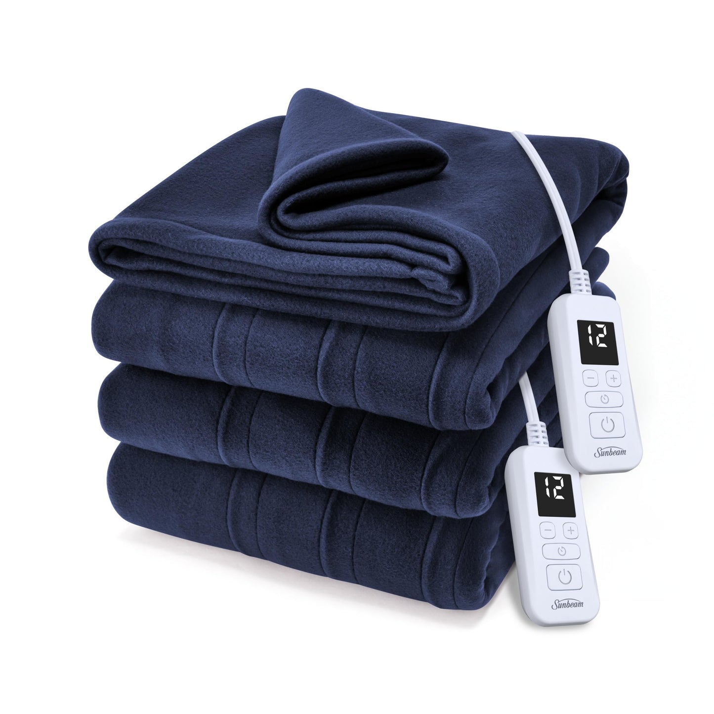Sunbeam Royal Ultra Fleece Heated Electric Blanket King Size, 90" x 100", 12 Heat Settings, 12-Hour Auto Shut-Off, Machine Washable, Pebble Beige