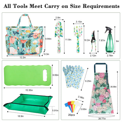 Floral Gardening Tools, Gifts for Mom Mothers Day, Mom Birthday Gifts from Daughters Floral Gardening Tools and Durable Garden Tools Organizer Tote, Ideal Gardening Gift for Women Plant Lover Present