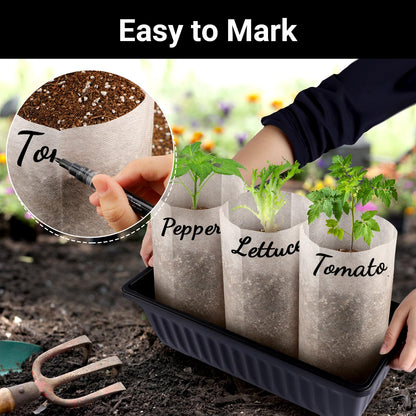 ENPOINT 100pcs Nursery Bags for Plants - 7.87x13.77 inches Breathable Plant Grow Bags, Fabric Grow Seedling Pots for Vegetable, Fruit, Flower