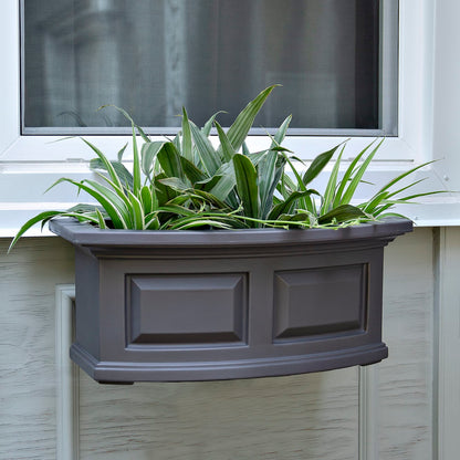 Mayne Nantucket 2-Foot Window Box – Self-Watering, Weather-Resistant Planter for Flowers – Durable Design for Outdoor Use, Perfect for Windows