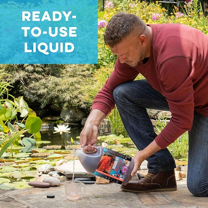 MICROBE-LIFT PL Pond Bacteria and Outdoor Water Garden Cleaner, Safe for Live Koi Fish, Plant Life, and Decor, 5 Gallons