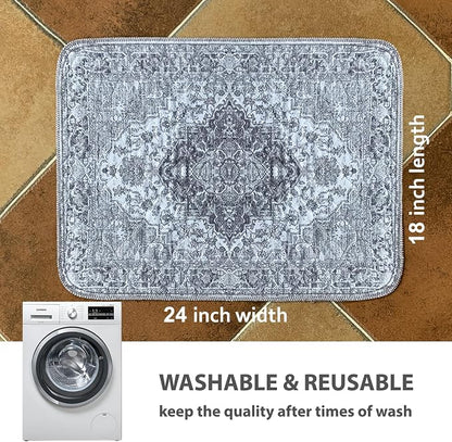 nunubaby Washable Pee Pads for Dogs, Stylish, Non-Slip and Leak-Proof Pee Pads. Reusable Potty Pads for Dogs for Crates and Floors.(Gray/Geo,18" x24" )