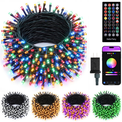 Minetom LED Color Changing Smart Christmas Tree Lights, 66ft, 200 LEDs, Remote & Timer, Adjustable Colors