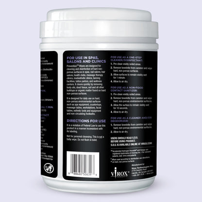 Prevention All Purpose Disinfectant Wipes – Canister of Cleaning Wipes for Salons, Spas, Wellness Centers and Yoga Studios – Hospital Grade Surface Sanitizing – 160 Count
