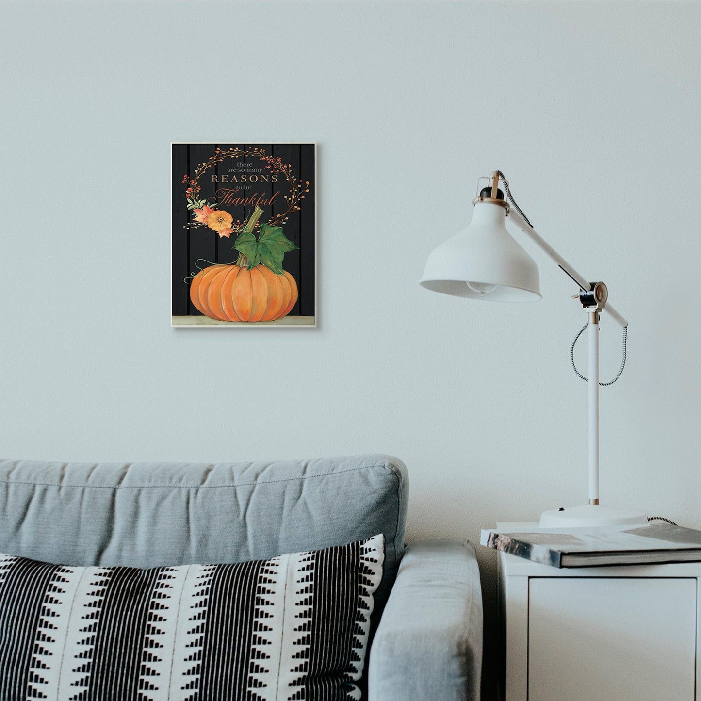 Stupell Industries 'Reasons to Be Thankful Pumpkin', Wall Plaque Art, 10 x 15 Inches, Easy to Hang and Sturdy, Made in USA, by Stephanie Workman Marrott