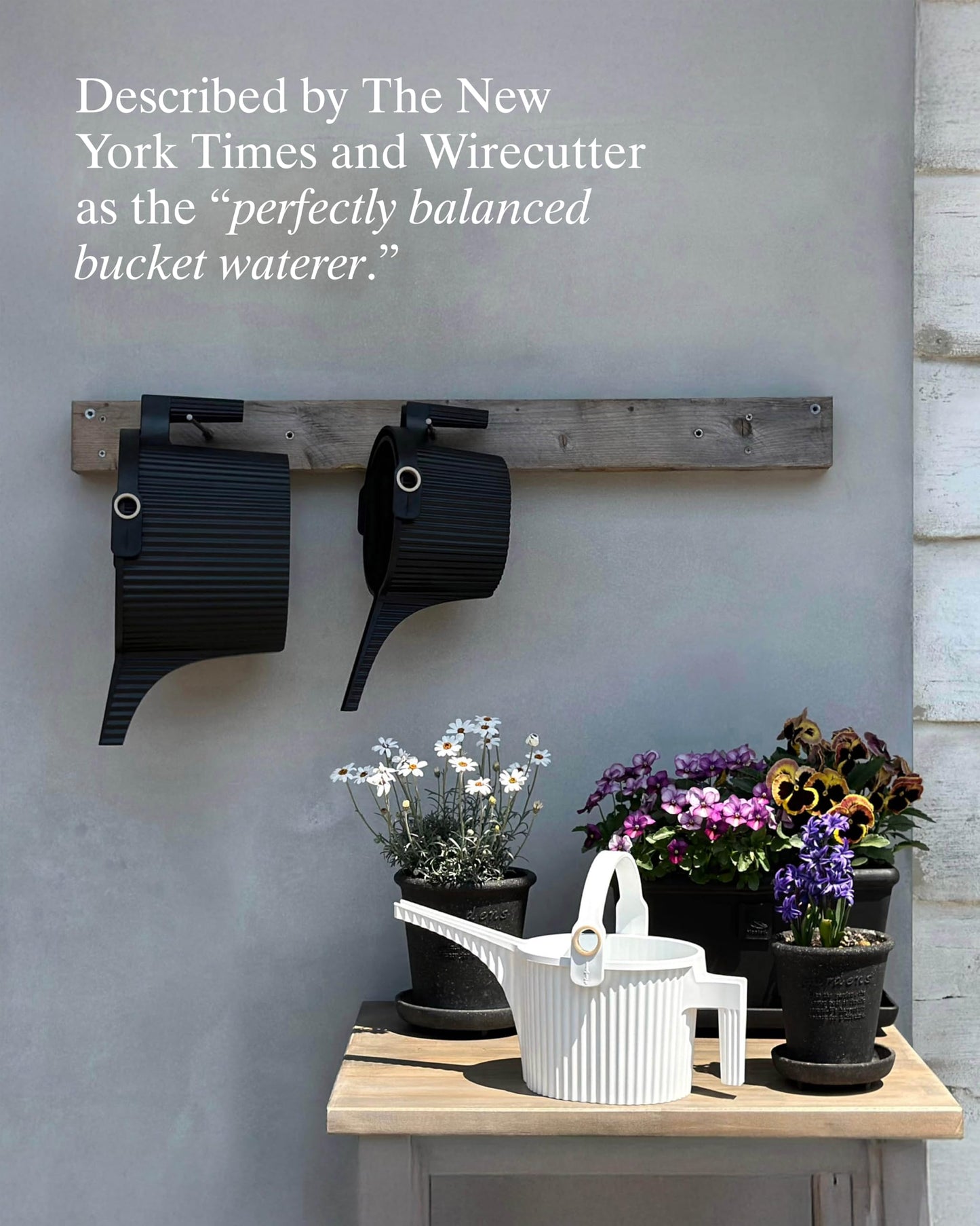 Hachiman Large Watering Can - 5 L Plant Watering Can with Widened Spout for Indoor and Outdoor Plants - Hands-Free Filling - 15" × 7.2" - Black