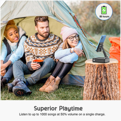 TechGlow Foldable Cellphone Stand with Bluetooth Speaker and Charging Function Birthday Gifts for Men Women Mother Father Boy Girl Teens Cool Tech Gadgets