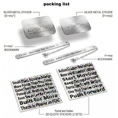 Physics Bookmark Gift Set, 18-Piece Metal Bookmarks Kit for Physics Gifts