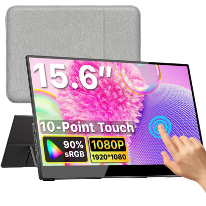 kksmart Portable Monitor for Laptop MacBook Surface PC Xbox PS5, Travel Monitor Second Screen for Laptop, HDMI USB-C VESA Compatible Built-in Speaker, 15.6inches