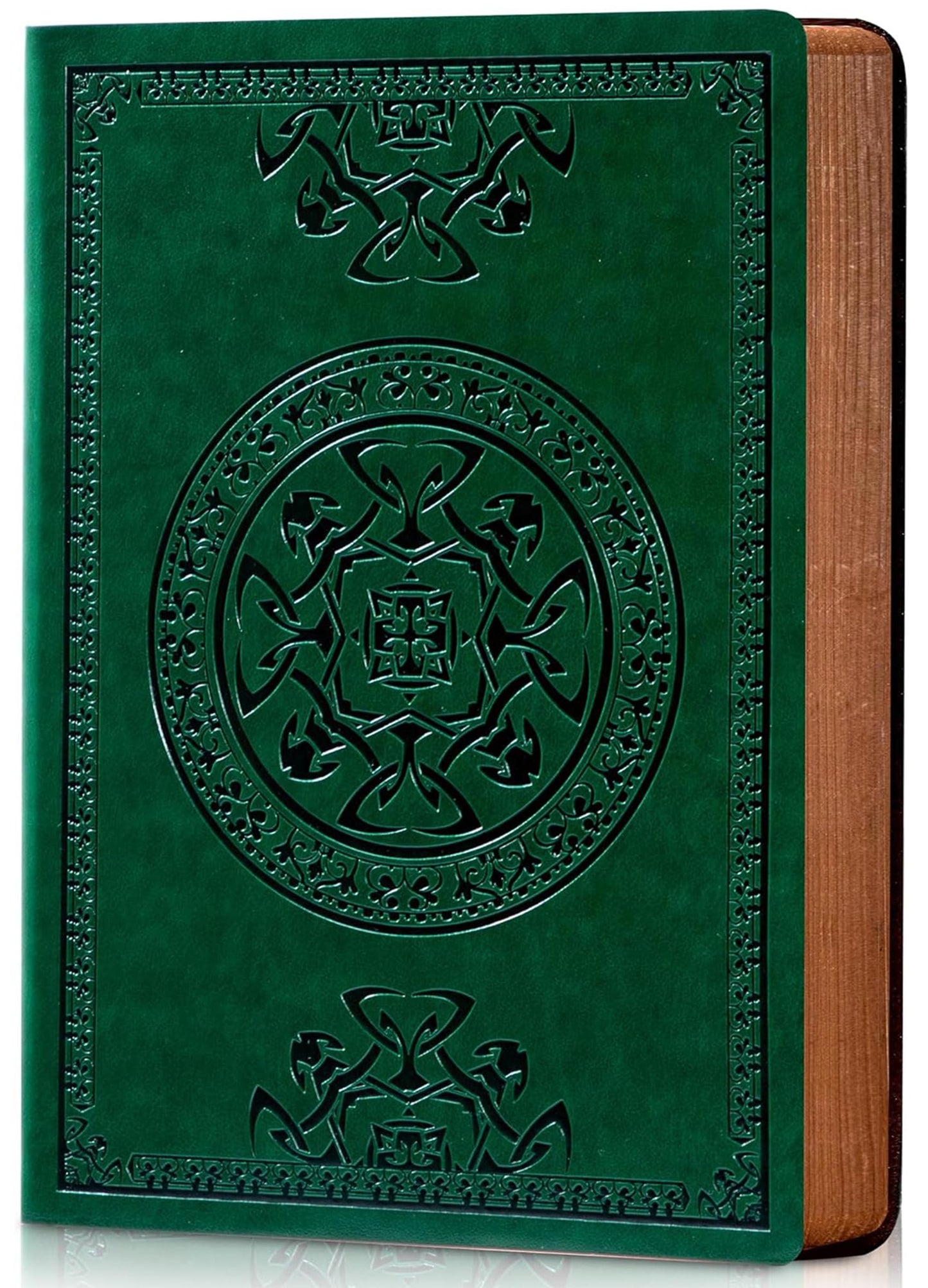 CAGIE Lined Journal for Men Soft Cover Notebook Leather Journals for Writing, 180 Lay Flat Vintage Mens Journal Personal Diary, 5.7'' X 8.3'', Dark Green