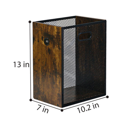 FANTERSI Trash Bin, Small Trash Can 4.5 Gallon, Industrial Garbage Can with Handle, Metal Mesh Waste Basket for Kitchen, Home Office, Bedroom, Living Room