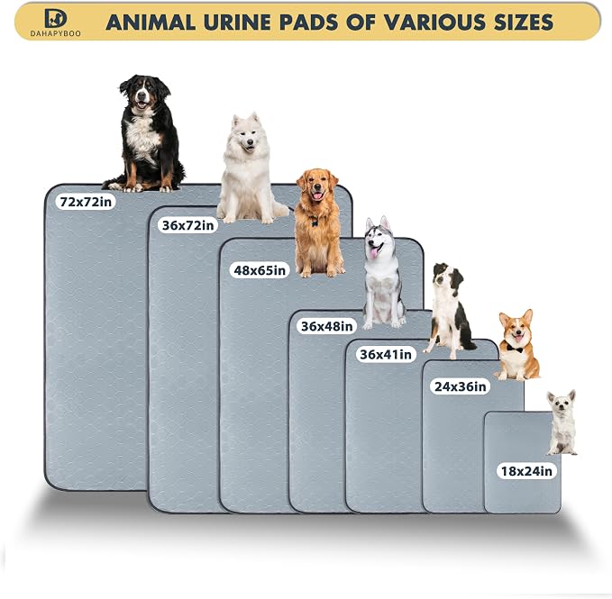 DAHAPYBOO Washable Pee Pads for Dogs 36x41,4 Pack | Reusable Puppy Pads for Dogs Non-Slip Waterproof Pet Training Pads for Crate, Playpen, Bed, Sofa,Whelping Box, Potty Training