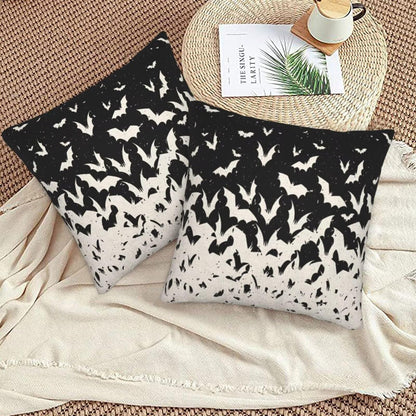 Sunshineyan Halloween Pillow Covers 18x18 Set of 2, Halloween Bat Decorative Throw Pillow Covers Outdoor Farmhouse Holiday Pillow Cases for Couch Sofa Home Decor
