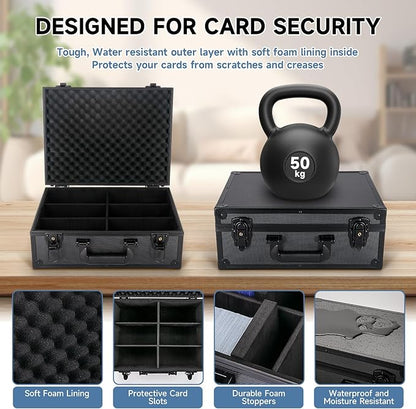 Trading Card Storage Box for 3" X 4" 35pt Toploaders 600+, Sturdy Secure Large Capacity Hard Case with 6 Foam Stoppers, Fits Toploader Magnetic Holders MTG Baseball Sports Card Storage Box Case