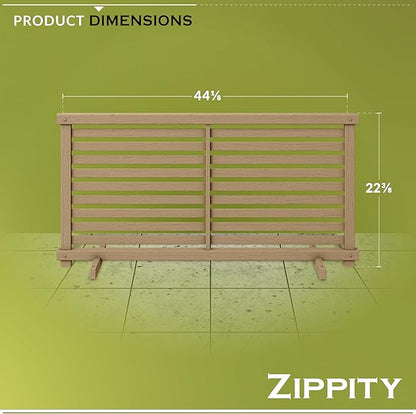 Zippity Outdoor Products ZP19072 1.9 H x 3.6 ft W WoodTek Vinyl Cedar Color Slatted Puppy Kit (2 Panels) Portable Fence