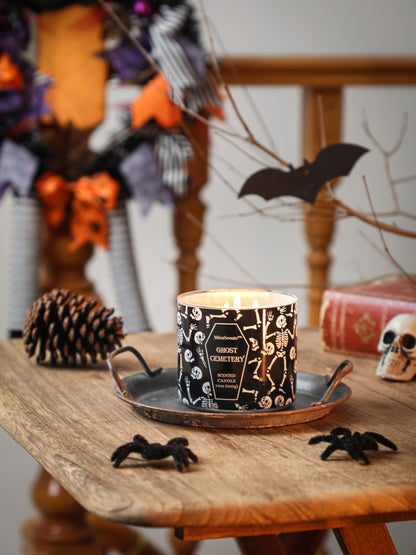 Halloween Candle, Halloween Scented Candle, Ghost Cemetery Candles, Large 3 Wicks Candles, Natural Soy Wax,Gifts for Women,14oz