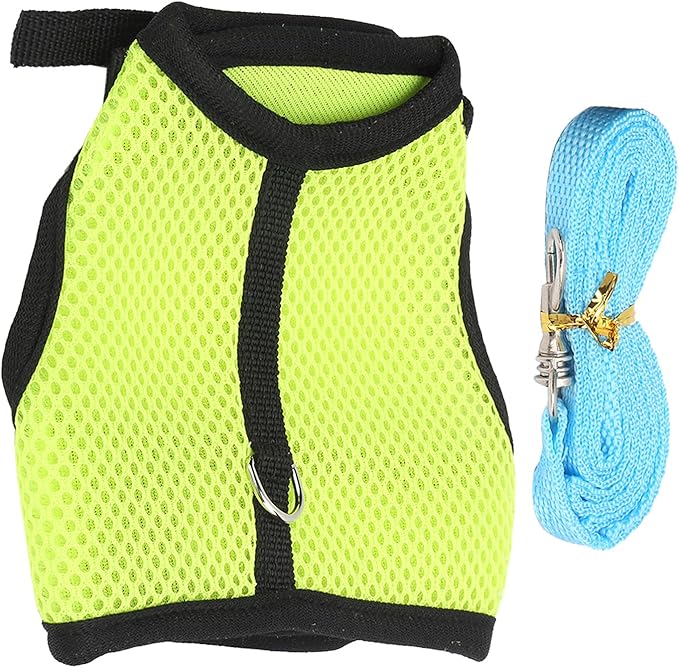 Honio Mesh Chest Back for Rabbit, Pet Mesh Traction Harness Mesh Cloth Mesh Harness for Rabbit for Guinea Pigs for Dogs for Rabbits for Little Pigs (Fruit Green)