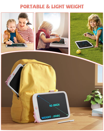 10 inch LCD Writing Tablet for Kids, Unicorn Toys Gifts for Girls Aged 3-5, Toddler Girl Kids Educational Travel Toy, Birthday Gift for 3 4 5 6 7 8 9 Year Old Girl (White)