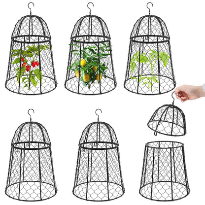 Phoncoo 6 Pack Garden Cloches for Plants, Sturdy Plant Protectors from Animals, Chicken Wire Cage for Garden Cages to Keep Bunnies Chicken Squirrels Birds Animals Out
