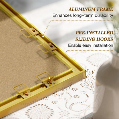 QUEENLINK Linen Bulletin Board 24" x 18", Fabric Pin Board with Gold Aluminum Frame, Decorative Vision Board for Home Office, Bedroom & Dorm Wall Decor, Includes 10 Push Pins, Pink