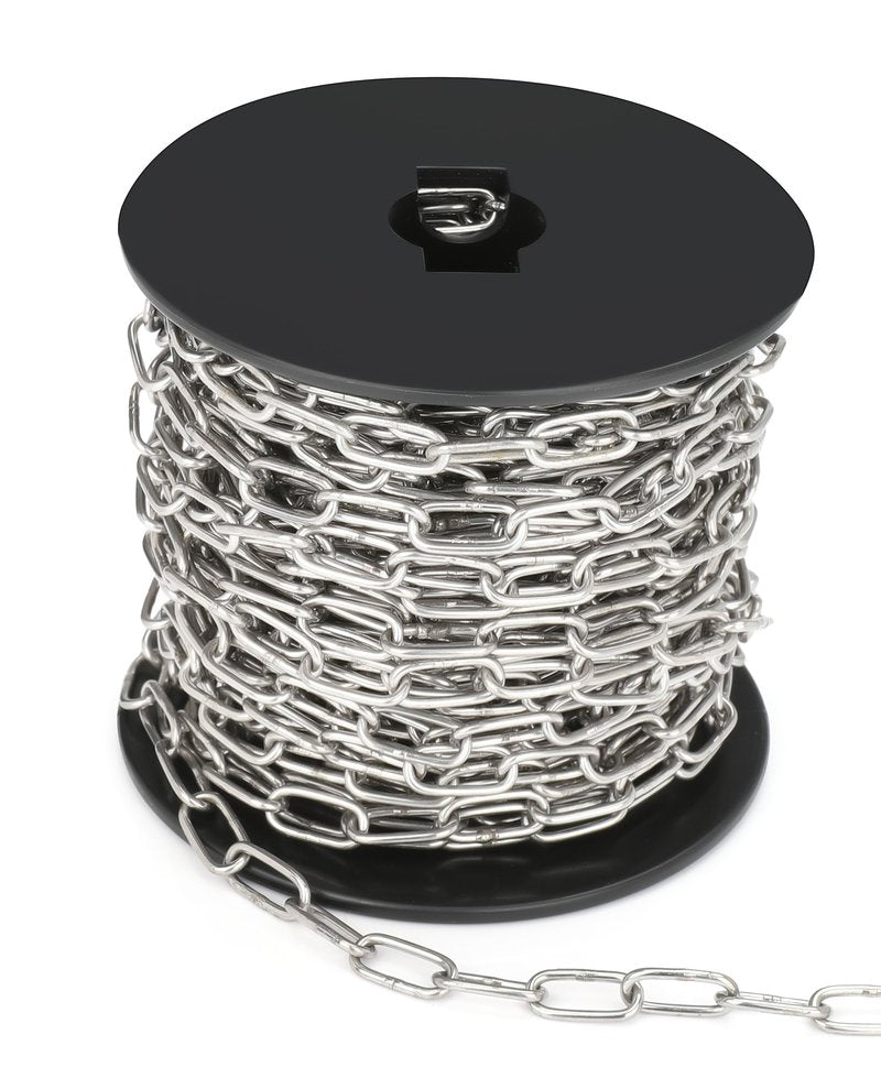 50ft Hanging Chain,304 Stainless Steel Chain, 1/16" Jack Chain, Metal Chains are Customizable for Hanging Bird Feeders/Dog Leashes/Signs & DIY Projects(1.5mm with Spool)