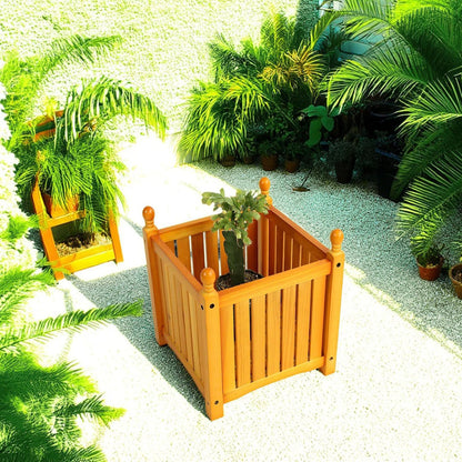 Wooden Flower and Herb Planter for Garden and Outdoor Use