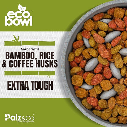 Palz&Co EcoBowl Slow Feeder for Dogs & Cats, 28 oz Gray - Natural Bamboo Puzzle Pet Bowl with Non-Slip Base for Slower Eating & Better Digestion, Dishwasher Safe