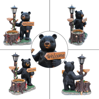 Rustic Black Bear Succulent Planter - Weather-Resistant Resin Animal Flower Pot, Unique Cabin Lodge Decor for Indoor Outdoor, Small Plant Container for Succulents Cactus, Perfect Father's Gift Idea