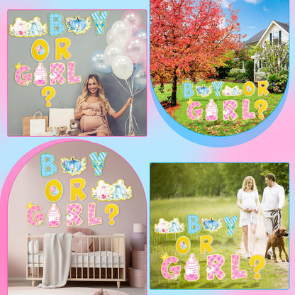 11 Pcs Little Pumpkin Thanksgiving Gender Reveal Decorations Boy or Girl Yard Signs with Stakes Fall Baby Shower Lawn Decor Gender Reveal Ideas He or She Yard Signs Baby Shower Party Supplies