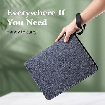 WOT I Trading Card Binder, 900 Pockets Collection Card Binder Sleeves with Polyester Fabric Cover&Zipper - Dark Blue