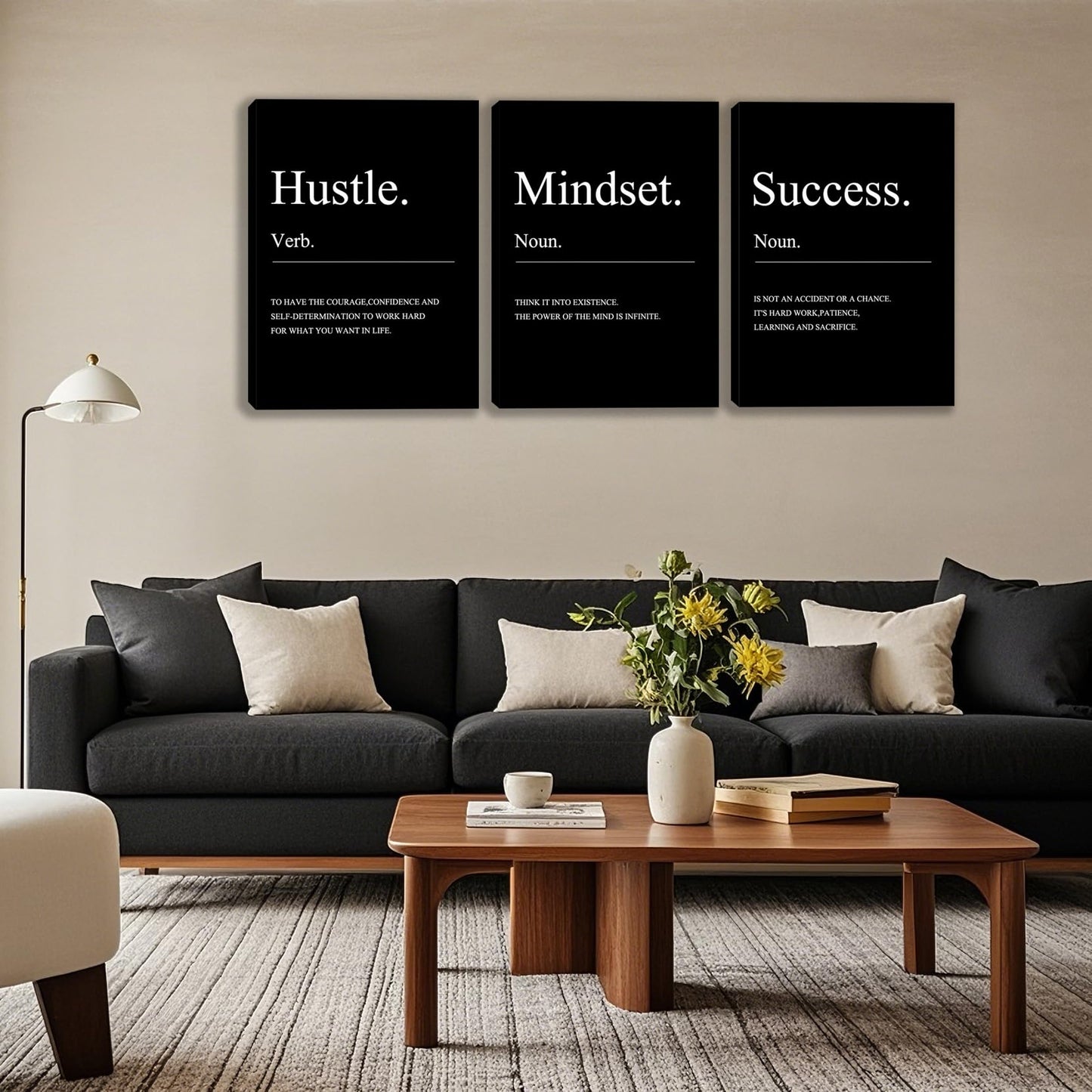 3 Panel Print Canvas Wall Art Motivational Office Wall Decor Painting Inspirational Posters Modern Inspiring Artwork for Home Living Room Bedroom Wall Decor Office Wall Art Ready to Hang - 36"Wx 16"H