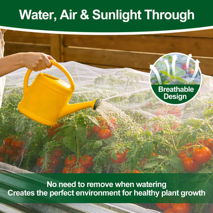 2 Pack Garden Netting for Raised Beds, Ultra-Fine Mesh Plant Covers with Drawstring, Bird, Pest & Small Animal Barrier for Vegetables, Fruits & Flowers, Fits 2 ft Dia x 1 ft H Round Raised Beds
