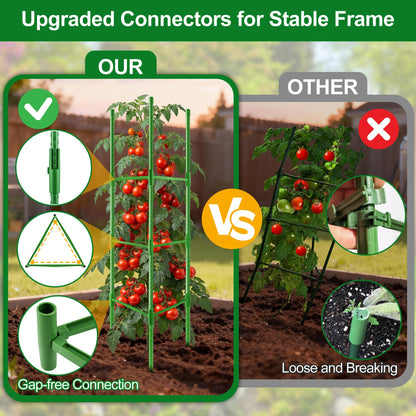 WAENLIR 6 Pack Tomato Cages for Garden, Up to 51 Inch Tomato Trellis for Raised Garden Bed, Plant Stakes for Pots, Durable Tomato Plant Support Garden Stakes for Climbing Plants
