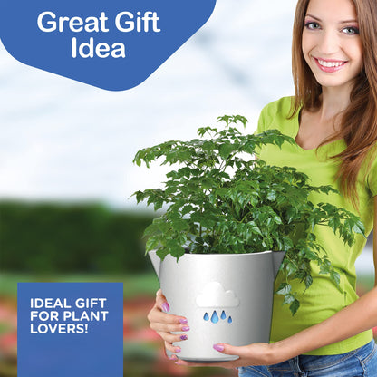 King's Gardening Clever Pot - Self Watering Pot for Indoor Outdoor Use, Animated Cloud Water Level Indicator, UV Resistant Planter, Ideal for Flowers, African Violets, and More 8" (Pearl Cloud)